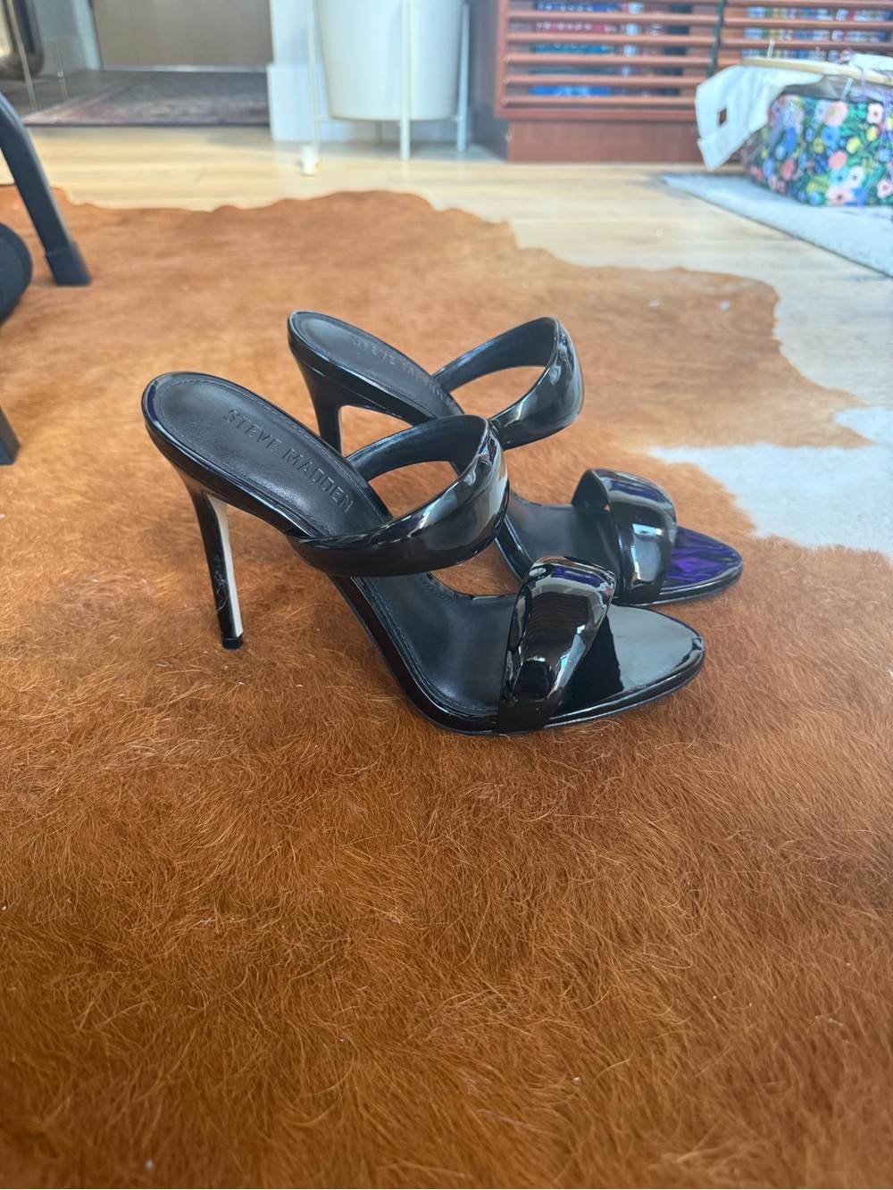 Steve Madden SATURN Black Stiletto Mule Heels 8.5 NWT Never Worn